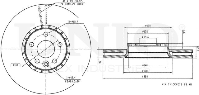 Диск тормозной (Unio). Артикул BRD-20370