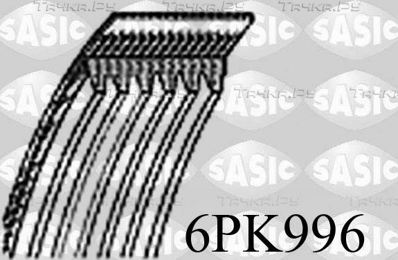 Приводной ремень поликлиновой Sasic для SEAT Cordoba II 2002-2009. Артикул 6PK996