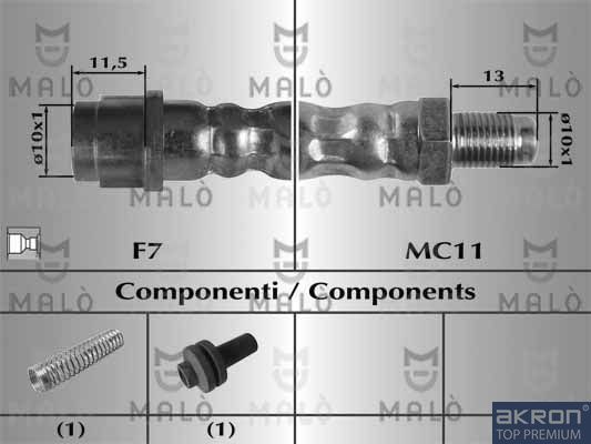 Тормозной шланг Malò. Артикул 80809