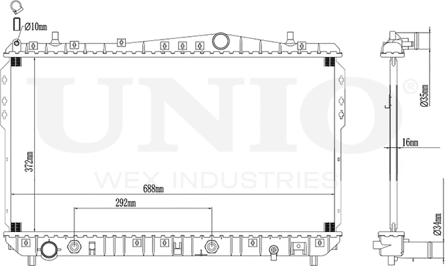 Радиатор двигателя (Unio). Артикул RAD-10108