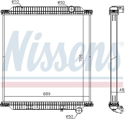 Радиатор охлаждения двигателя Nissens для Volvo  FE 2006-2026. Артикул 654760