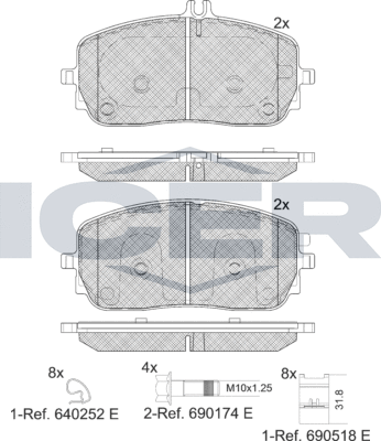 Тормозные колодки Icer. Артикул 182331
