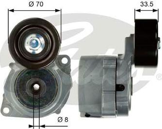 Натяжной ролик (натяжитель) приводного клинового зубчатого ремня Gates DriveAlign®. Артикул T39102
