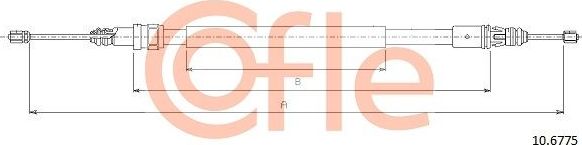 Трос ручника (тросик ручного тормоза) Cofle. Артикул 92.10.6775