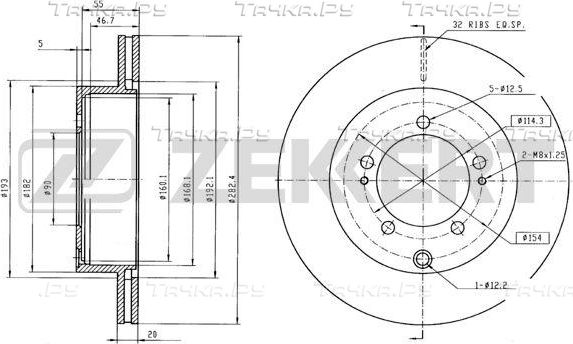 Тормозной диск Zekkert. Артикул BS-5972