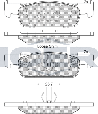 Тормозные колодки Icer передние для Renault Logan II 2013-2026. Артикул 182115-203