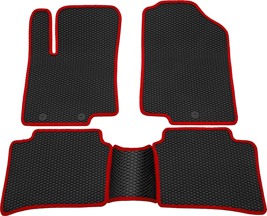 Коврики Rezkon EVA для салона Kia Rio IV 2017-2026 Красный кант. Артикул 9021020204