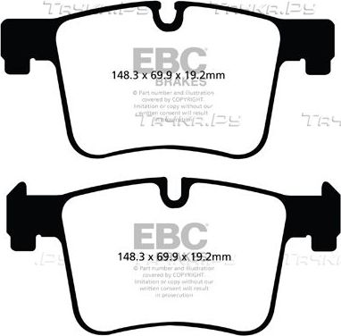 Тормозные колодки EBC Brakes передние для BMW X4 I (F26) 2014-2018. Артикул DPX2105