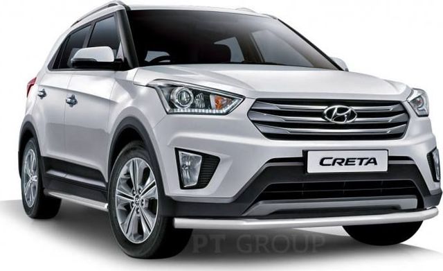 Защита PT Group переднего бампера одинарная d=63 мм (НПС) для Hyundai Creta I 2016-2021. Артикул HCR-16-220231.00