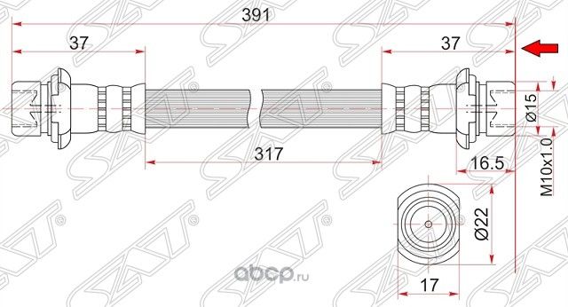 ШЛАНГ ТОРМОЗНОЙ RR TOYOTA LAND CRUISERLEXUS LX470 (SAT). Артикул ST9094702F30