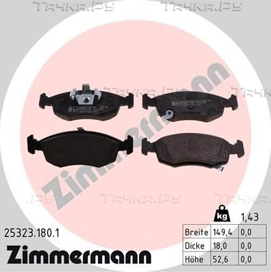Тормозные колодки Zimmermann. Артикул 25323.180.1