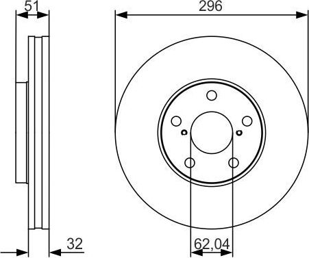 Тормозной диск Bosch передний для Lexus SC II 2001-2010. Артикул 0 986 479 R20