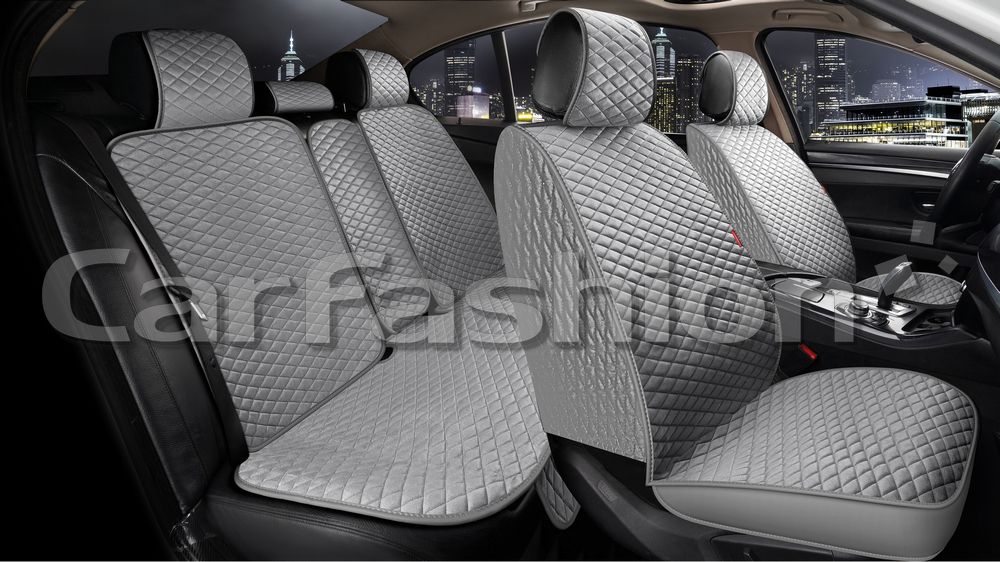Накидки универсальные CarFashion Romb Plus для авто, цвет Серый/Серый/Серый. Артикул 22680