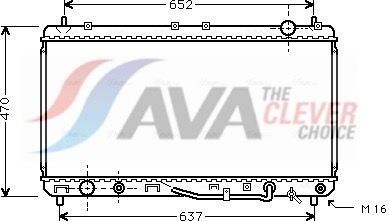 Радиатор охлаждения двигателя AVA. Артикул TO2232