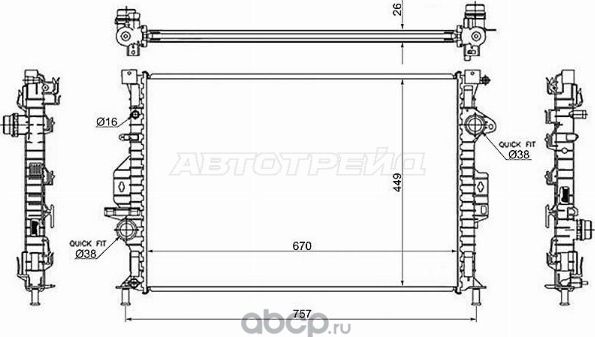 Радиатор FORD MONDEO 1 6T/1 8TD/2 0T/2 0TD/2 2TD/2 5T 07-/FOCUS III 2 0TD 11-/S-MAX/GALAXY 1 6T/2 0T (SAT). Артикул FD000307