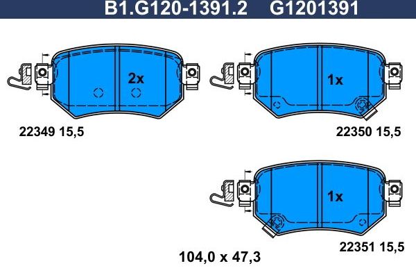 Тормозные колодки Galfer. Артикул B1.G120-1391.2