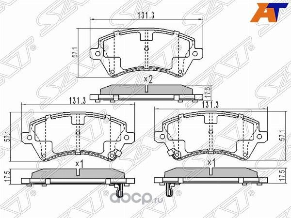 Колодки тормозные FR TOYOTA COROLLA 121 LHD (SAT). Артикул ST0446502130