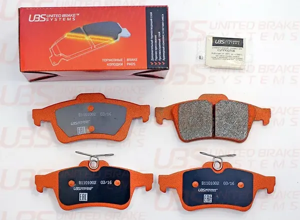 Тормозные колодки для FORD FOCUS 04-/11-/13-/KUGA II 13-/TRANSIT 2.2D 14-/VOLVO V50/S40 II 04-/V40 1 (UBS). Артикул b1101002