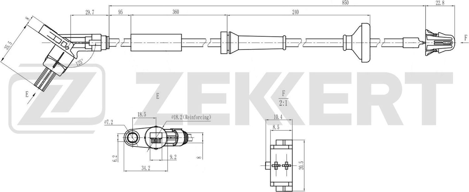 Датчик ABS Zekkert. Артикул SE-6233