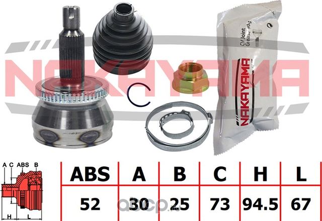 ШРУС внешн. к-кт (Nakayama). Артикул NJ2022NY