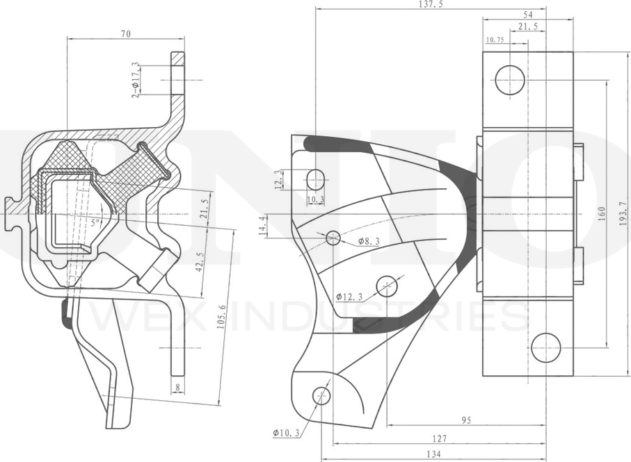 Опора двигателя (Unio). Артикул RMP-15044