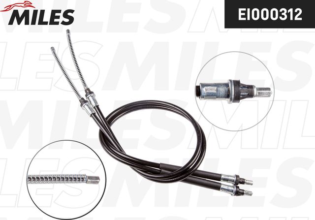 Трос ручника (тросик ручного тормоза) Miles задний правый/левый для Smart Fortwo I (W450) 1998-2007. Артикул EI000312