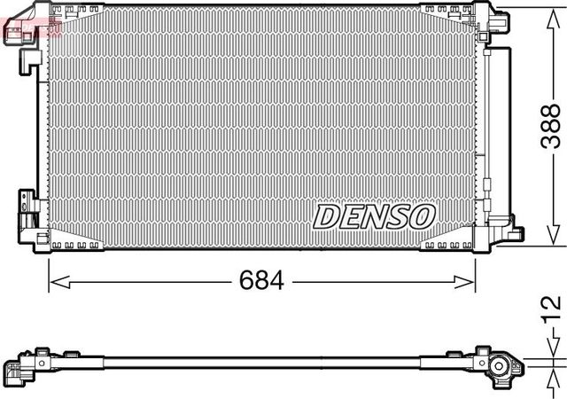 Радиатор кондиционера (конденсатор) Denso для Toyota C-HR I 2016-2026. Артикул DCN50119