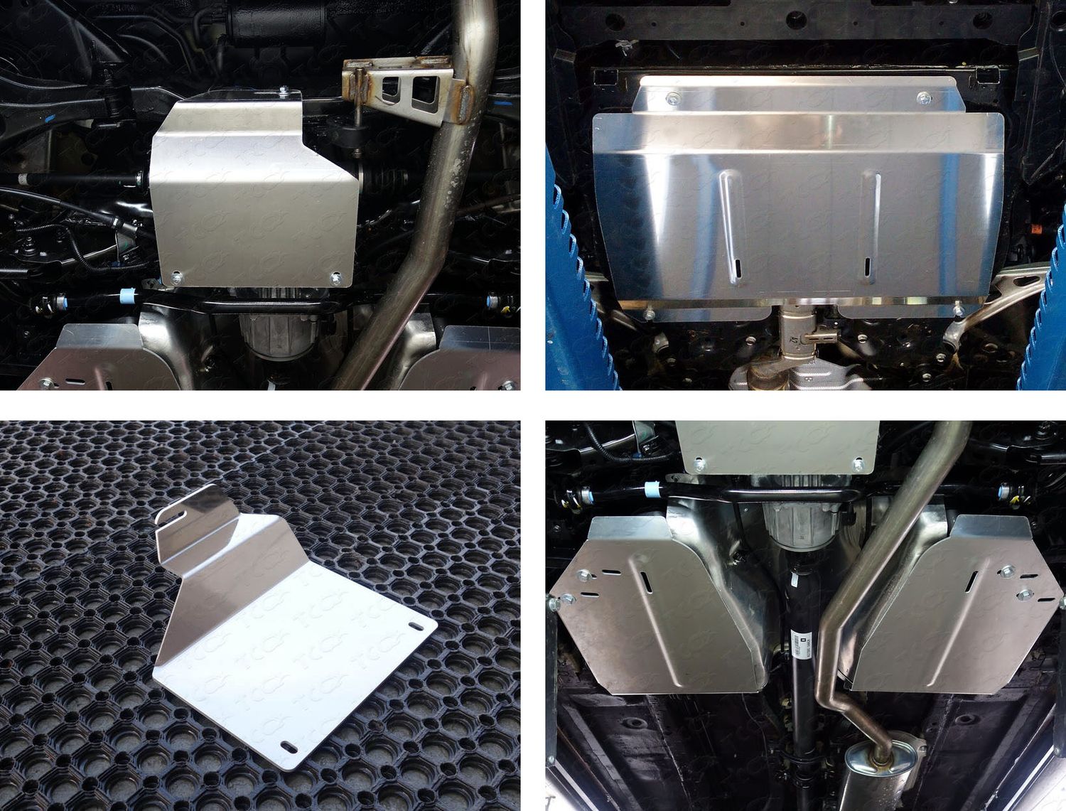 Защита алюминиевая ТСС (4 мм) для картера, КПП, заднего дифференциала, бака (2 шт) Nissan Murano Z52 2014-2026. Артикул ZKTCC00269K