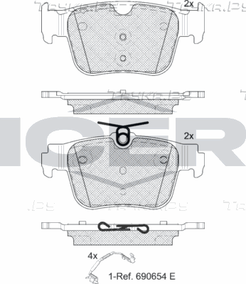 Тормозные колодки Icer для Volkswagen Golf VIII 2019-2026. Артикул 182410