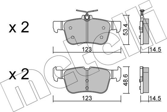 Тормозные колодки Metelli задние для Ford Focus IV 2018-2026. Артикул 22-1040-2