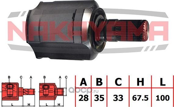 ШРУС внутр. к-кт левый HYUNDAI SANTA FE (CM) 06-12 (Nakayama). Артикул NJ7035NY