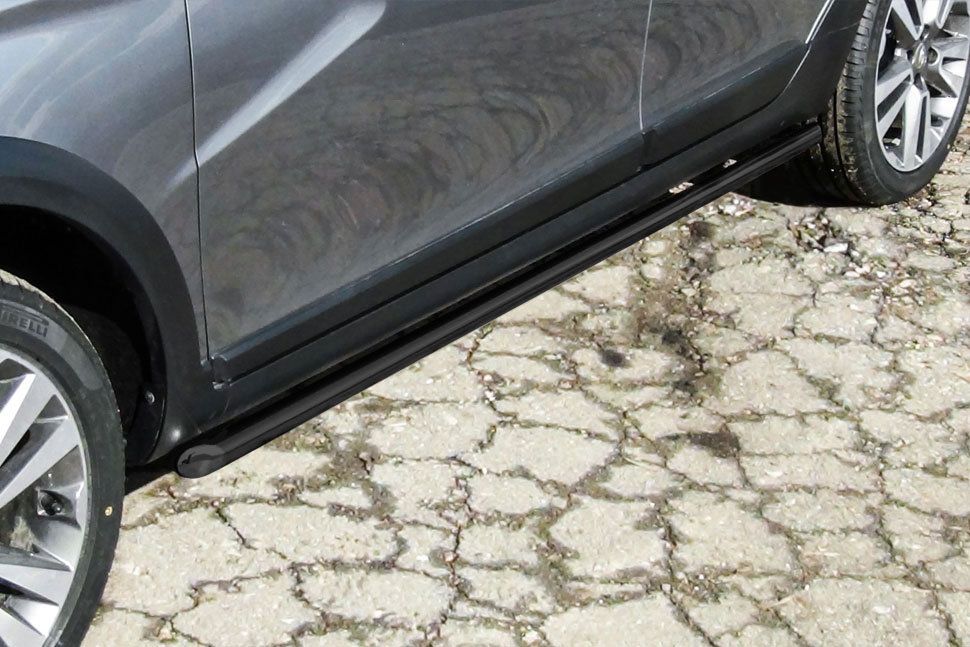 Пороги Slitkoff труба d42 для Lada Vesta SW Cross 2017-2026 Черные. Артикул LadVSWCR04B