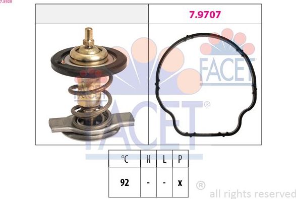 Термостат Facet Made in Italy - OE Equivalent. Артикул 7.8929