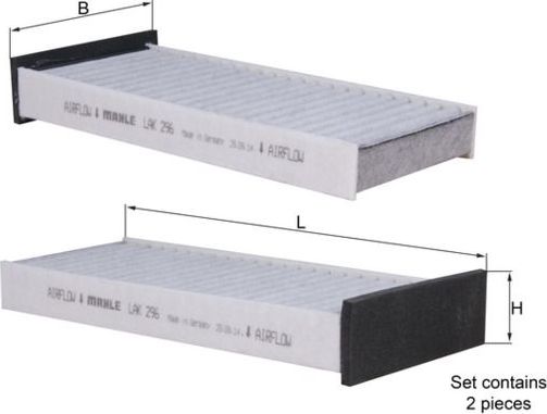 Салонный фильтр Mahle-Knecht. Артикул LAK 296/S