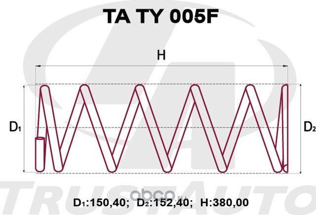 ПРУЖИНА ПОДВЕСКИ УСИЛЕННАЯ (Trustauto). Артикул TATY005F