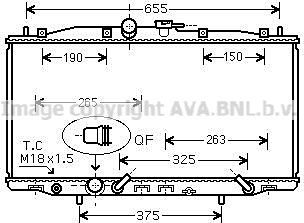 Радиатор охлаждения двигателя AVA для Honda Accord VII 2003-2008. Артикул HD2179