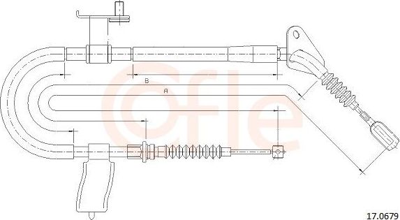 Трос ручника (тросик ручного тормоза) Cofle. Артикул 17.0679