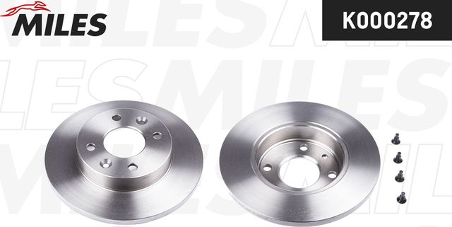 Тормозной диск Miles передний для Renault Sandero II 2007-2026. Артикул K000278