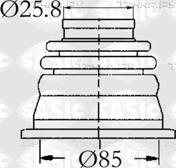 Пыльник ШРУСа внутренний Sasic передний левый для Peugeot 106 I 1993-2004. Артикул 4003408