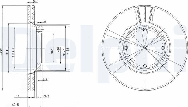 Тормозной диск Delphi. Артикул BG2394
