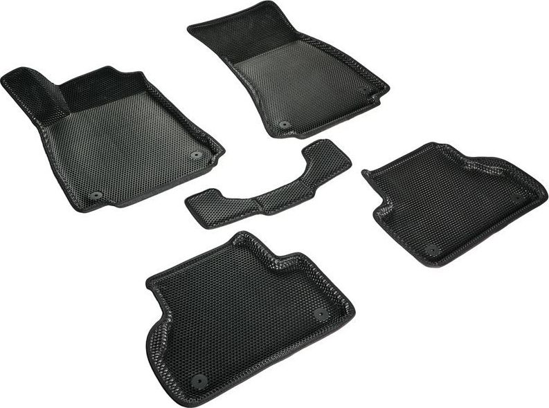 Коврики Seintex 3D EVA Соты для салона Audi A4 B9 2015-2020 ЧЕРНЫЕ. Артикул 98614