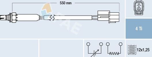 Лямбда-зонд (кислородный датчик) FAE для Land Rover Range Rover II 1994-2002. Артикул 77350