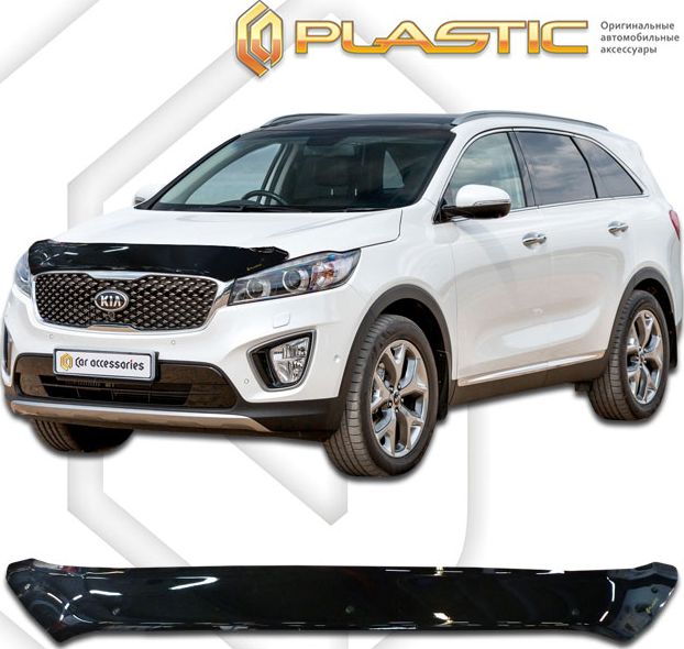 Дефлектор СА Пластик для капота (Classic черный) Kia Sorento III (Prime) 2015-2026. Артикул 2010010111564