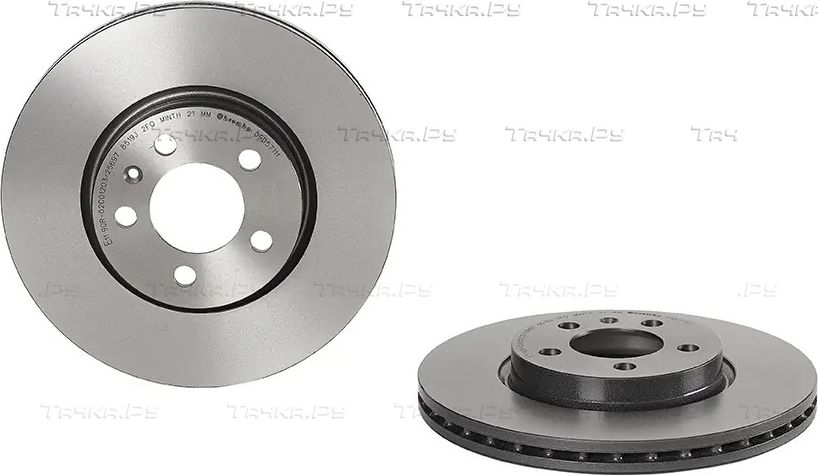 Тормозной диск Brembo PRIME LINE - UV Coated передний для SEAT Ibiza V 2017-2026. Артикул 09.D571.11