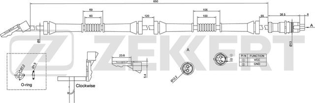 Датчик ABS Zekkert передний для Renault Trafic II 2001-2014. Артикул SE-6170