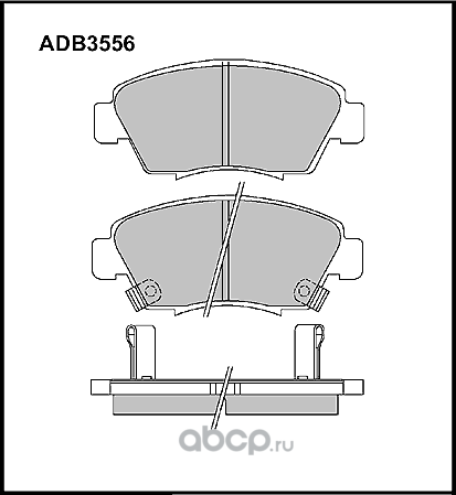 Колодки тормозные дисковые | перед | (Allied Nippon). Артикул ADB3556