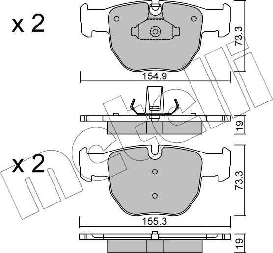 Тормозные колодки Metelli. Артикул 22-0598-0