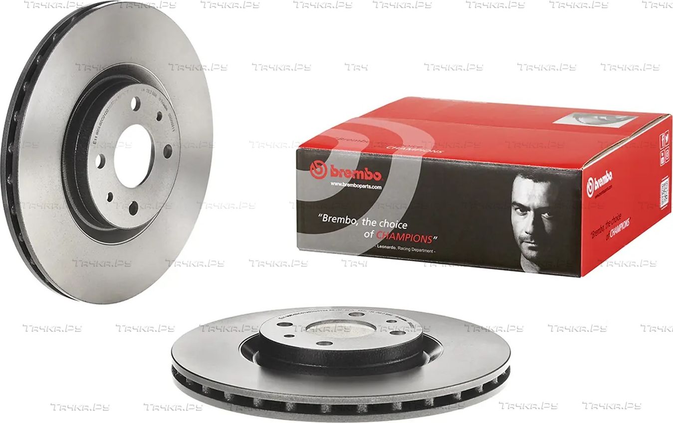Тормозной диск Brembo PRIME LINE - UV Coated передний для Fiat Coupe 1993-2000. Артикул 09.5058.11