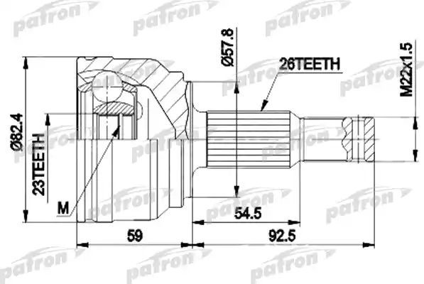 Шрус наружный (граната) Patron. Артикул PCV9117