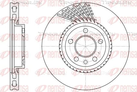 Тормозной диск Remsa передний для Volkswagen Transporter T5 2003-2015. Артикул 6749.10